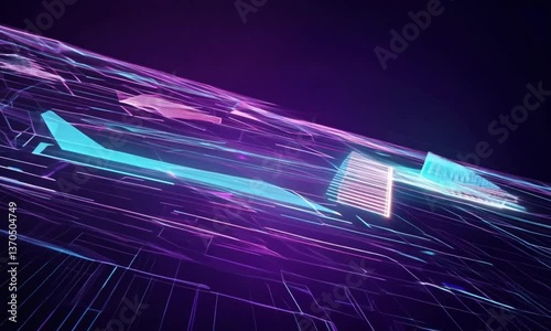 Gradient style network connection futuristic technology background Video animation