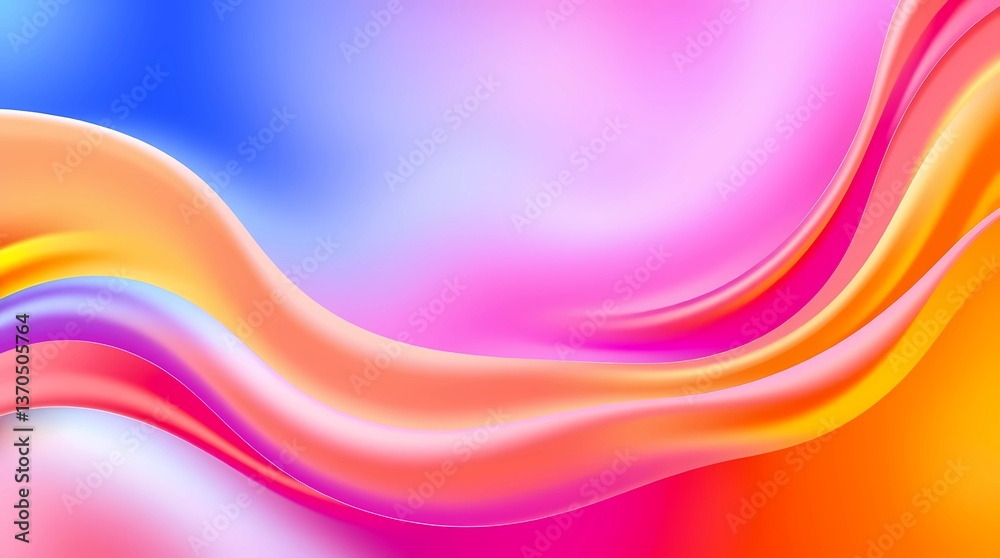Fototapeta premium Vibrant 3D abstract background with smooth, flowing gradients in warm hues