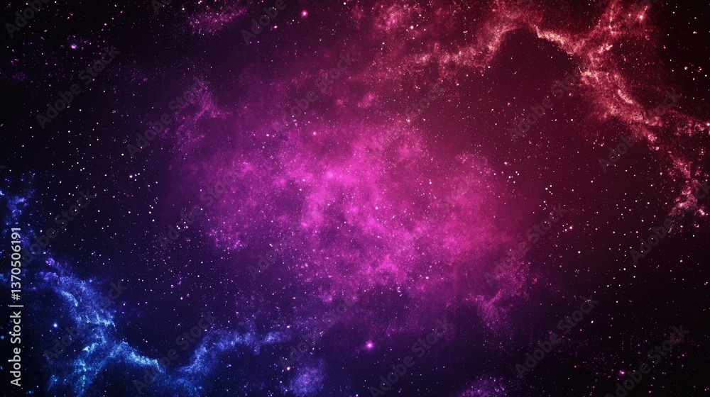 Obraz premium Stunning Cosmic Nebula with Vibrant Pink and Deep Blue Stars in a Mysterious Universe