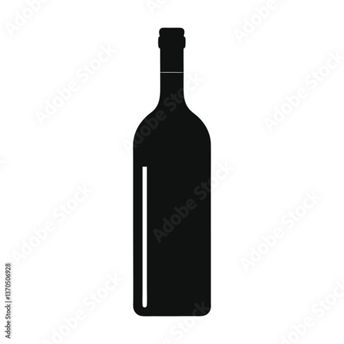 Vector illustration of a wine bottle with a blank label isolated on a white background