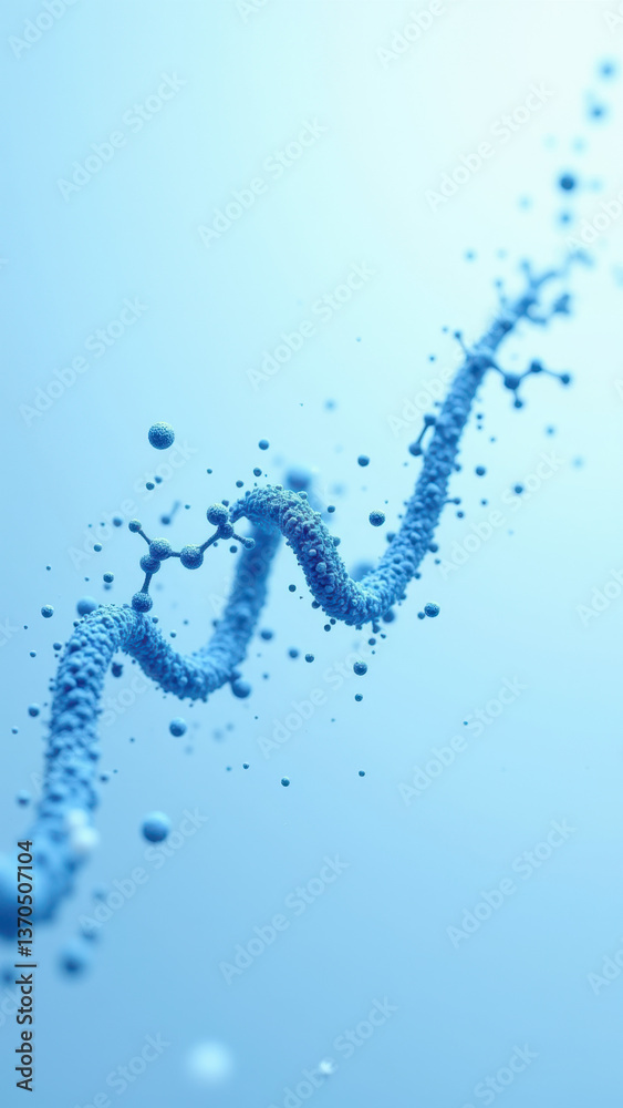 Obraz premium NAD+ supplement depicted as a microscopic, high-resolution image of blue crystals with DNA strands.