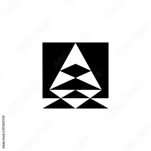 Free Download Geometric Monochrome Composition: Abstract Triangle Hierarchy - GFXLoad