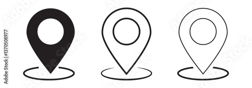 location vector icon set. point illustration sign collection. geolocation gps tag icons set. place logo. GPS map location icon.