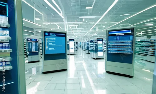 Airport Terminal Digital Signage Mockup with Empty White Space for personalized designs Video animation
