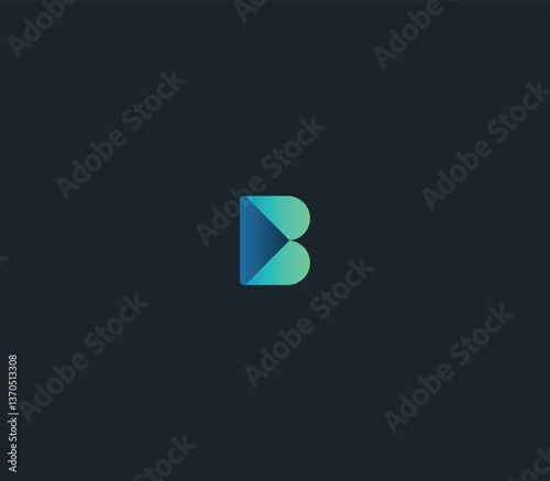 Letter B arrow logo design with black background. 