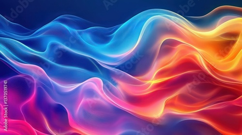 Wallpaper Mural Abstract waves of colorful gradients flowing smoothly across the image. Torontodigital.ca