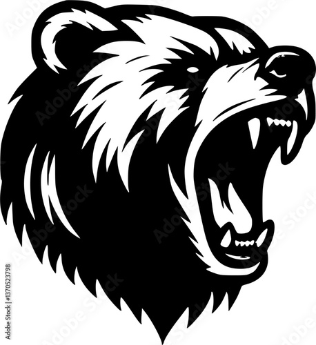 grizzly head mascot vector illustration of a wild animal face