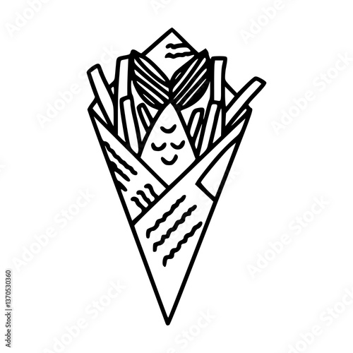 fast food fish and fry vector