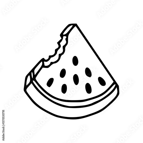 hand-drawn eaten watermelon sketch