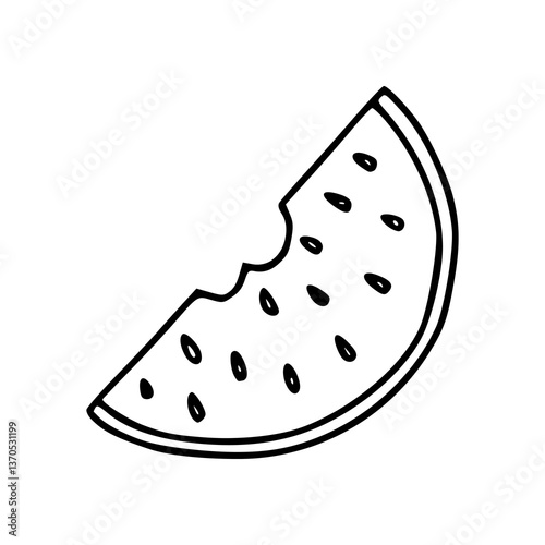 hand-drawn eaten watermelon sketch