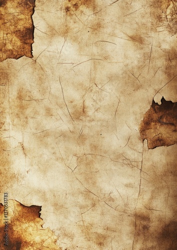 Wallpaper Mural Aged parchment texture with Victorian-era coffee stain and burnt edges, visible hemp fiber details for historical branding or luxury packaging design Torontodigital.ca