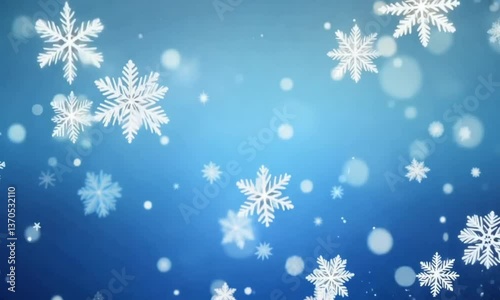 Winter background with snowflakes Video animation