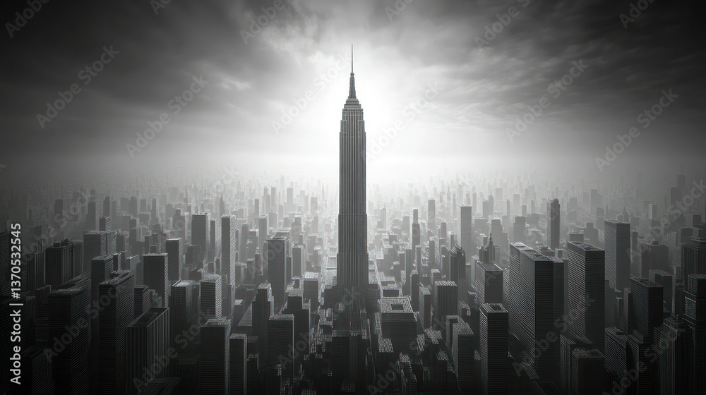 Obraz premium New York City Skyline, Dramatic Dusk