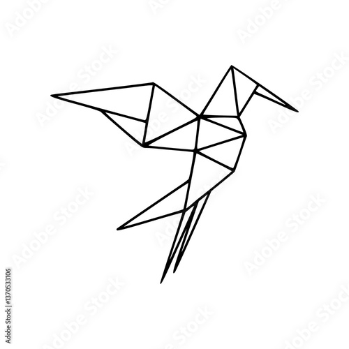 polygonal hummingbird design vector