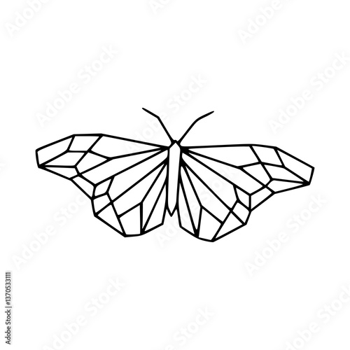 polygonal butterfly design vector