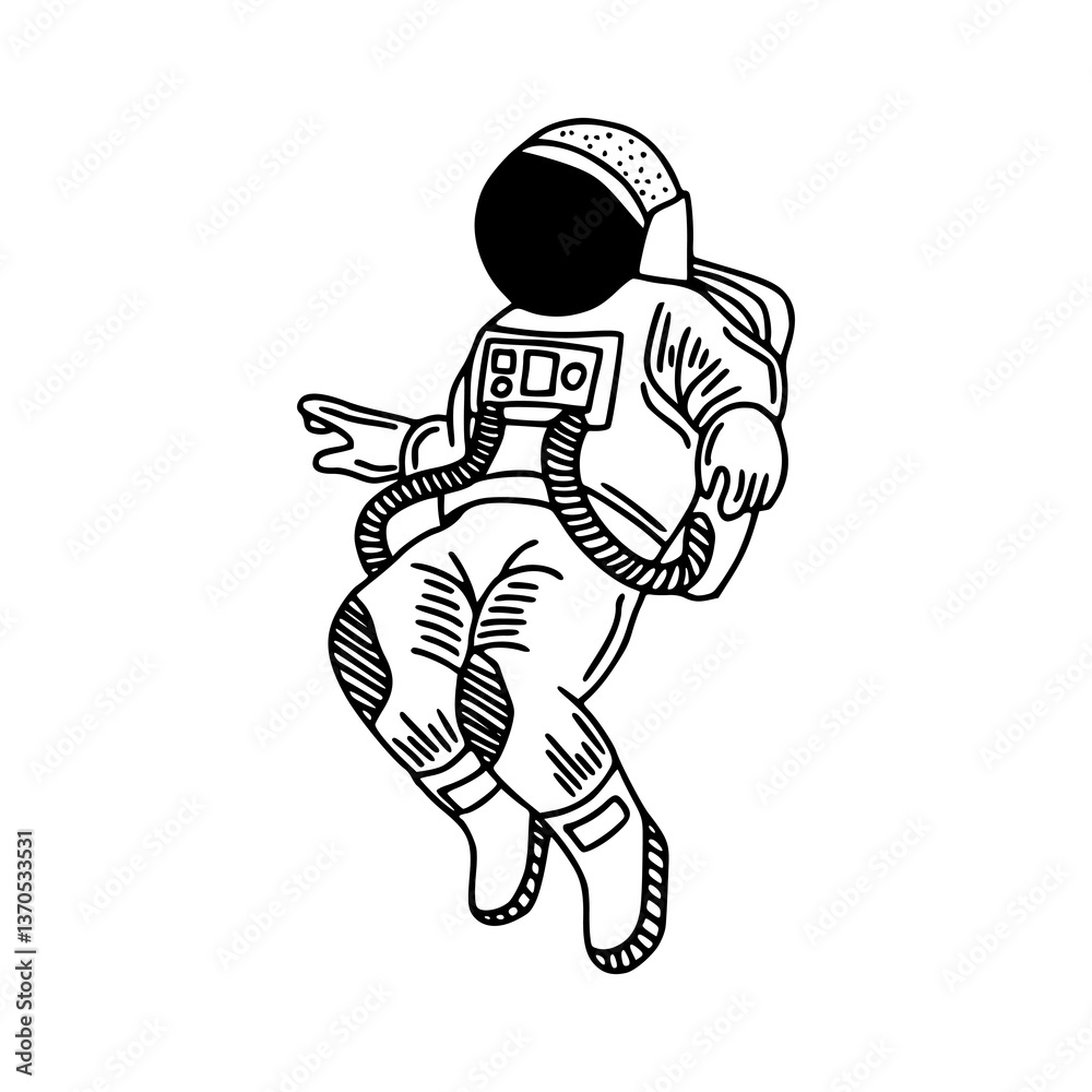 Obraz premium astronaut in space outline