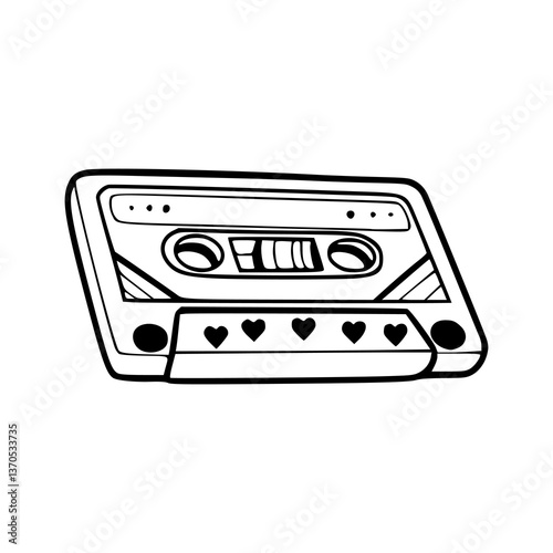 vintage music tape outline