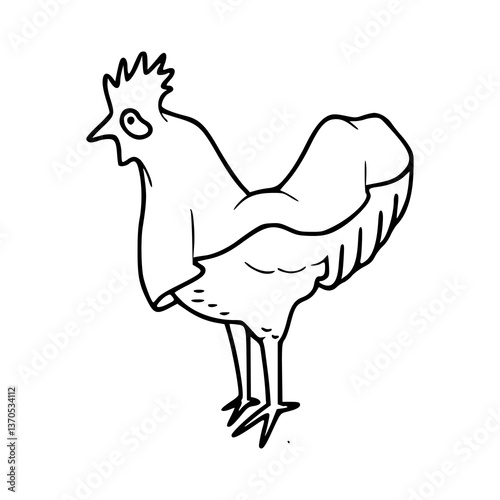 cartoon halloween rooster outline