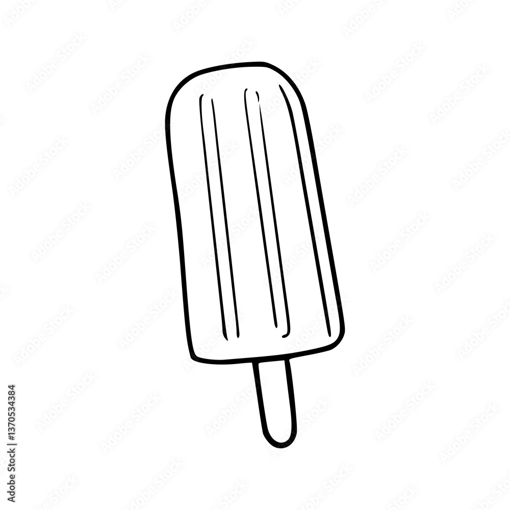 frozen treat on a stick outline frozen treat on a stick outline