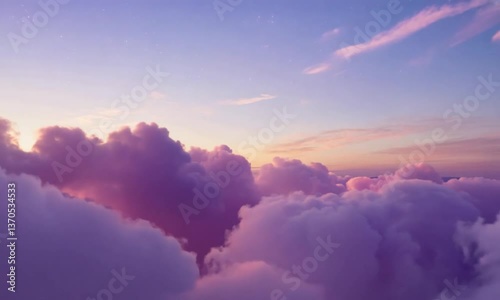 Pink cloud sky background Video animation