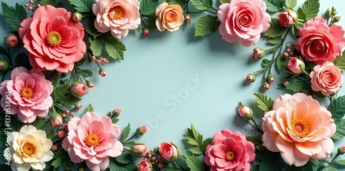 Wallpaper Mural Vintage-style artificial flower wall, lush blooms, pastel tones, pastel, blossoms Torontodigital.ca