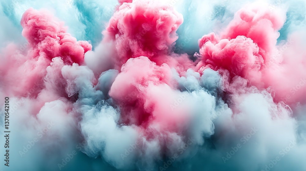 Fototapeta premium Abstract Pink and Teal Smoke Cloudscape