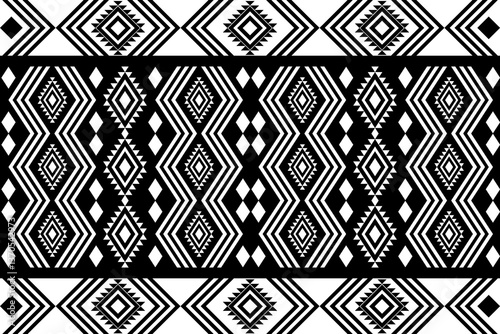 Black and white , Geometric, seamless,pixel traditional ethnic, thai pattern, fabric pattern for textiles, rugs, wallpaper, clothing, sarong, batik, print, background, cover, illustration, vector.
