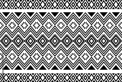 Black and white , Geometric, seamless,pixel traditional ethnic, thai pattern, fabric pattern for textiles, rugs, wallpaper, clothing, sarong, batik, print, background, cover, illustration, vector.

