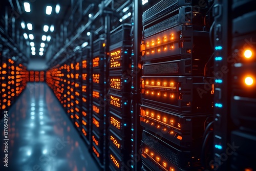 Large-Scale Cryptocurrency Mining Farm with AI-Optimized Cooling System, Bitcoin Mining Rigs, Advanced Cooling Technology, High-Performance Mining Equipment, Digital Currency Farming