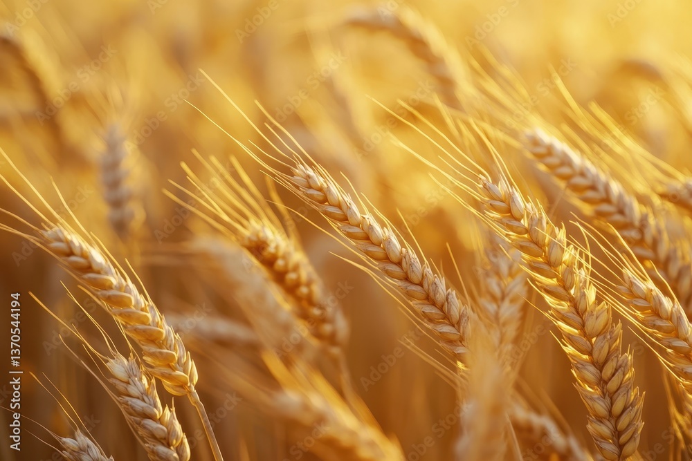 Golden Harvest Macro Photography of Grain Field at Sunset, Agricultural Bounty with Natural Bokeh Effect and Warm Sunlight Illumination Golden Harvest Macro Photography of Grain Field at Sunset, Agricultural Bounty with Natural Bokeh Effect and Warm Sunlight Illumination