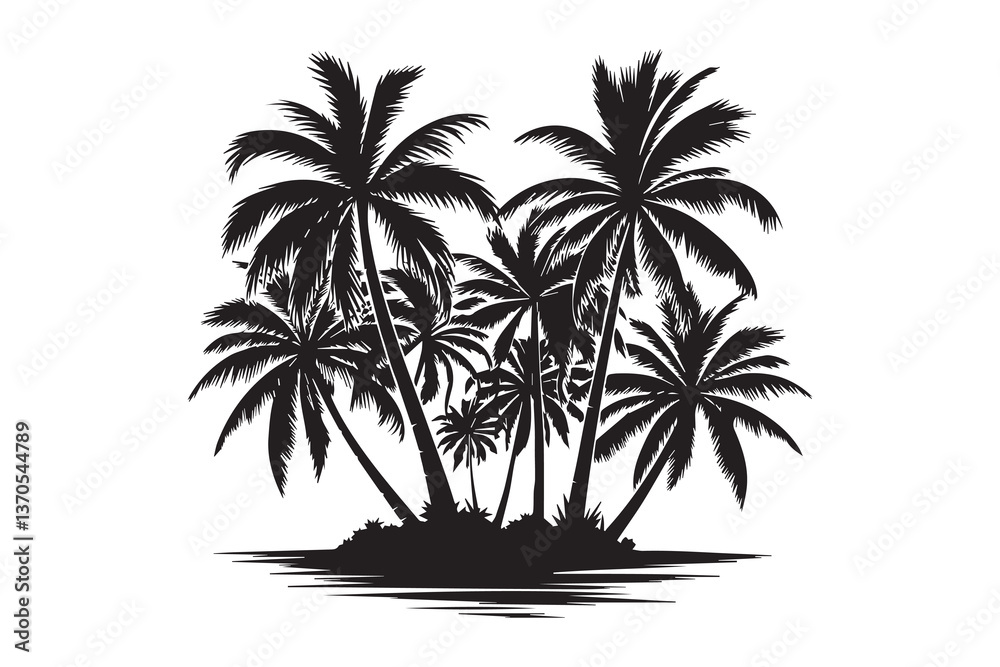 Obraz premium palm trees Black and White Vector