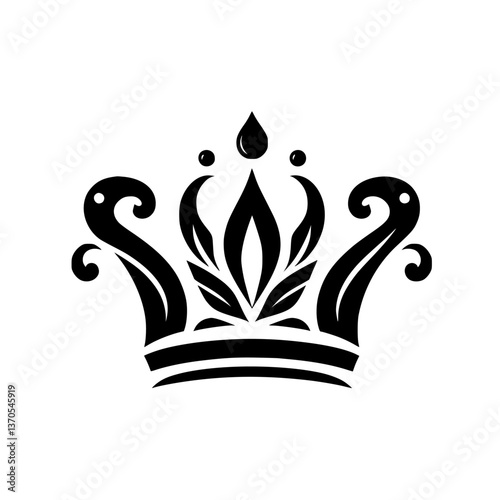 Elegant Black & White Crown Logo Design - Royalty Emblem