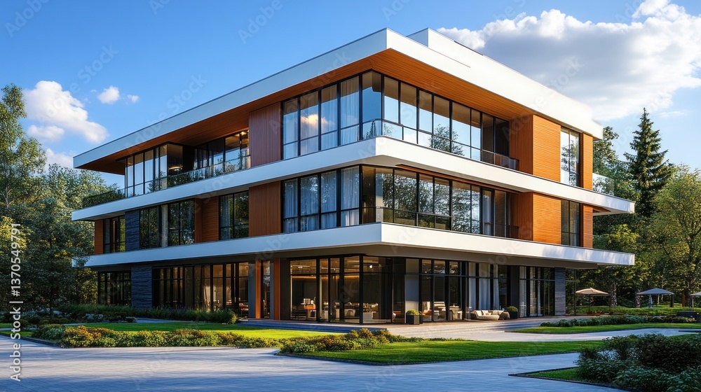 Modern Architectural Design: Luxurious Three-Story Building Modern Architectural Design: Luxurious Three-Story Building