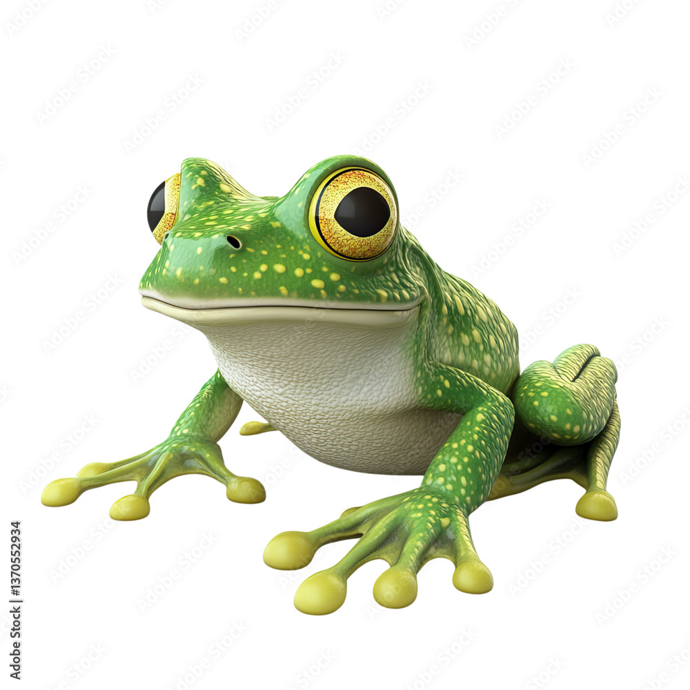 Obraz premium Realistic Frog with Detailed Textured Skin and Crouching Pose