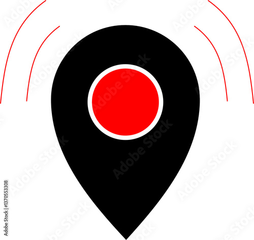 map icon with lines on side