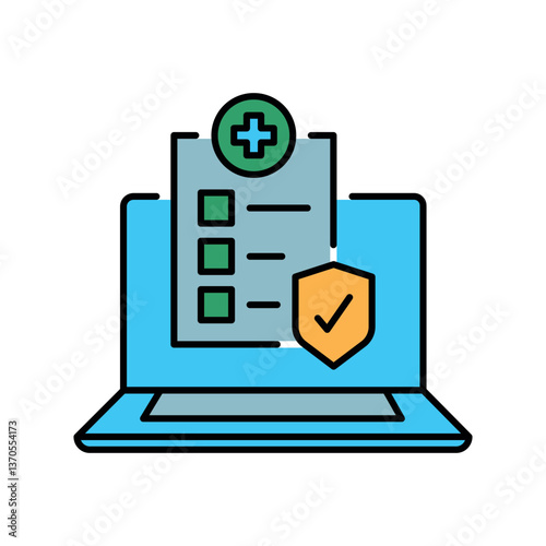 Clinical medical protocols black line icon.