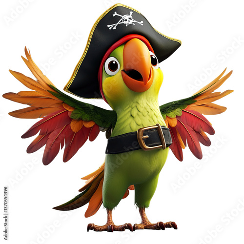 cartoon pirate parrot bird