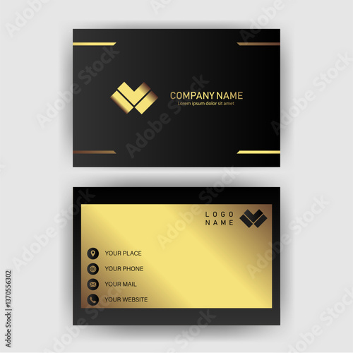 Elegant Black and Gold Business Card Design (1)