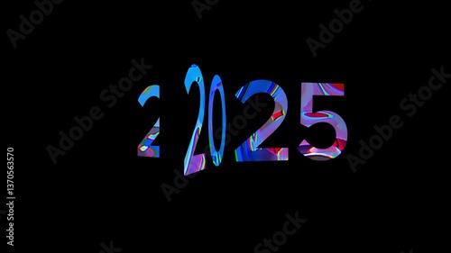 2025 animation video text on black background
