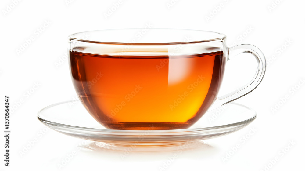 Glass cup of tea isolated on a white background Glass cup of tea isolated on a white background