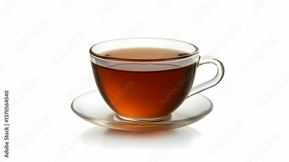 Glass cup of tea isolated on a white background Glass cup of tea isolated on a white background