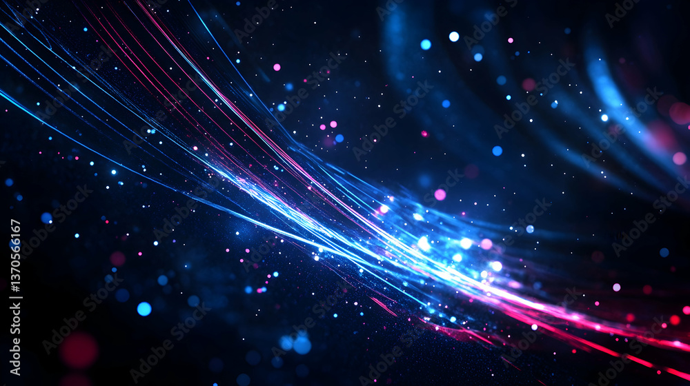 Obraz premium Glowing Lights and Lines in Dark Space