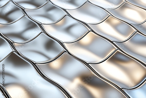 Macro Shot of Futuristic Zirconium Alloy Panel with Polished Surfaces, Machined Grooves, and High-Contrast Reflections, Industrial Material Science Photography