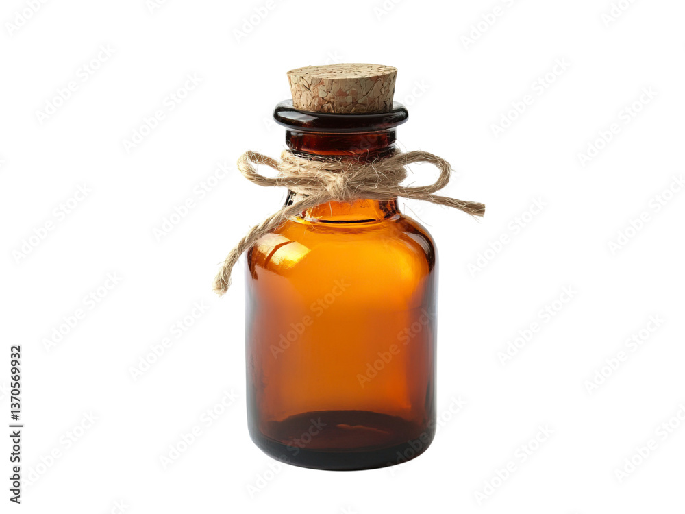 Small Amber Glass Bottle with Twine Small Amber Glass Bottle with Twine