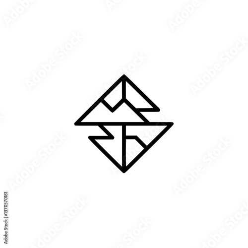 Free Download Abstract Geometric Logo in Black on White: Minimalist, Modern Design - GFXLoad