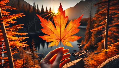 leaf in a hand maple