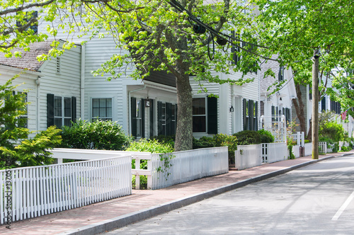 colonial buildings lining a streetn in edgartown massachusetts