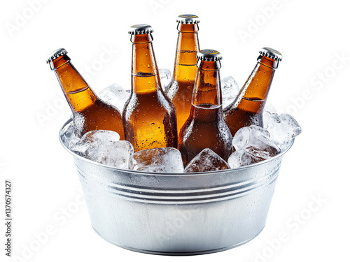 beer bottle and ice