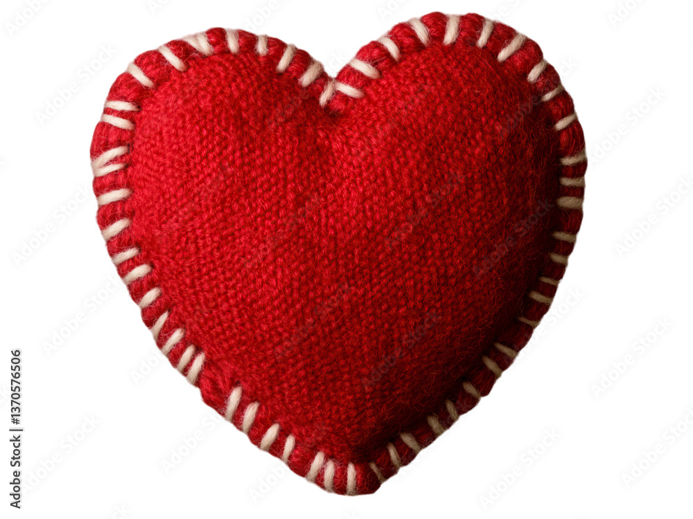Fabric Heart with White Stitching Fabric Heart with White Stitching