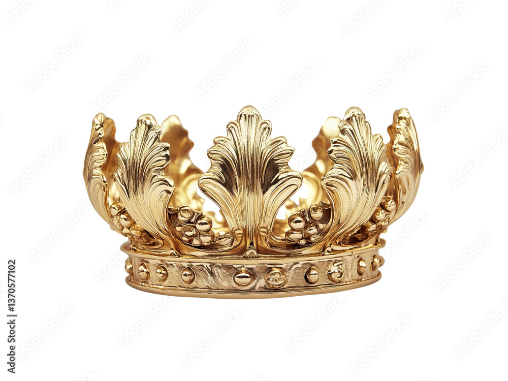 Fototapeta premium Ornate Golden Crown with Intricate Leaf-Like Patterns